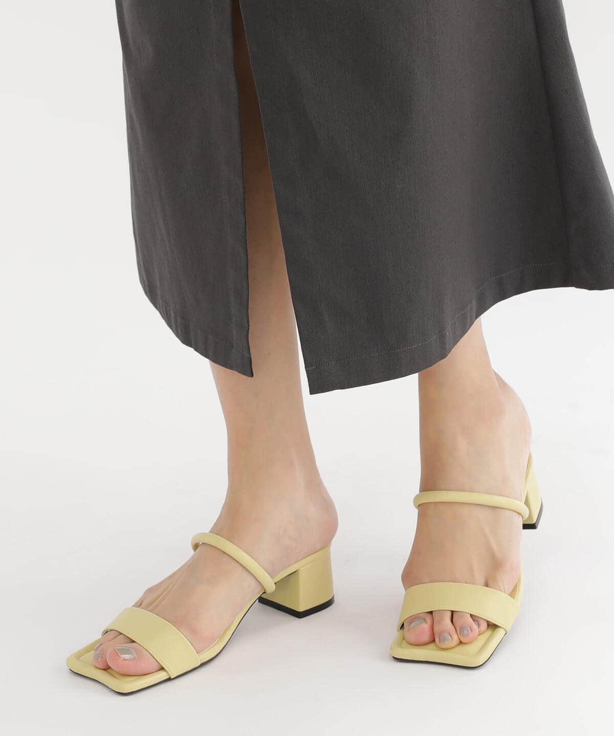 カラー ウェーブトゥ サンダル シューズ WOMEN LT. YELLOW L カラー ウェーブトゥ サンダル シューズ WOMEN LT. YELLOW L