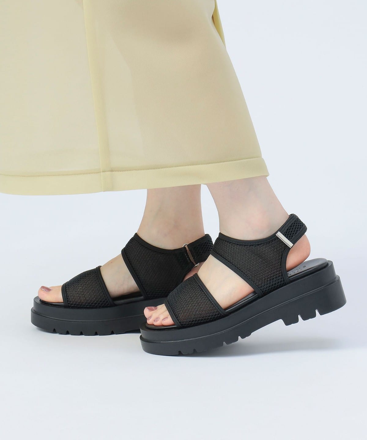 シアー プラットフォーム サンダル(22.5 24.5cm) シューズ WOMEN BLACK M シアー プラットフォーム サンダル(22.5 24.5cm) シューズ WOMEN BLACK M