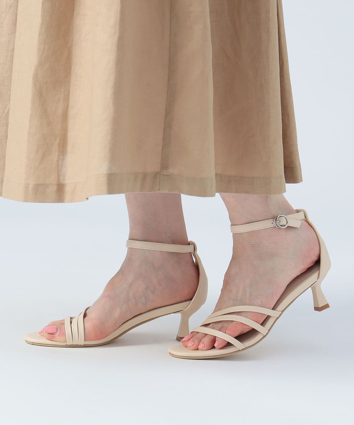 スリーライン 細サンダル(22.5 24.5cm) シューズ WOMEN IVORY S スリーライン 細サンダル(22.5 24.5cm) シューズ WOMEN IVORY S
