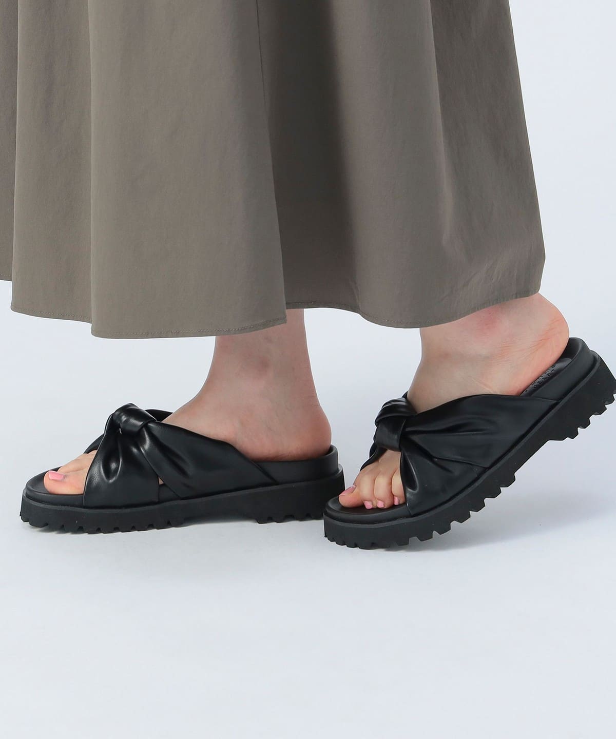 結び スムース サンダル(22.5 24.5cm) シューズ WOMEN BLACK M 結び スムース サンダル(22.5 24.5cm) シューズ WOMEN BLACK M
