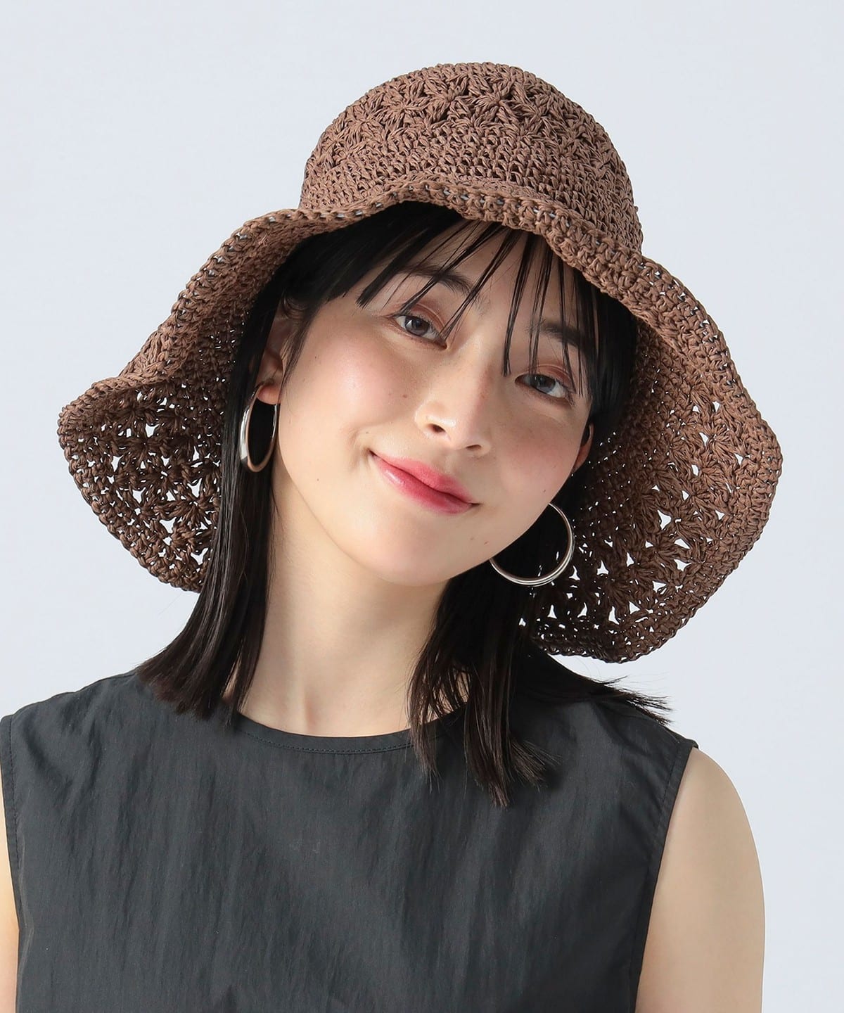 ペーパー スカシハット 帽子 WOMEN BROWN ONE SIZE ペーパー スカシハット 帽子 WOMEN BROWN ONE SIZE