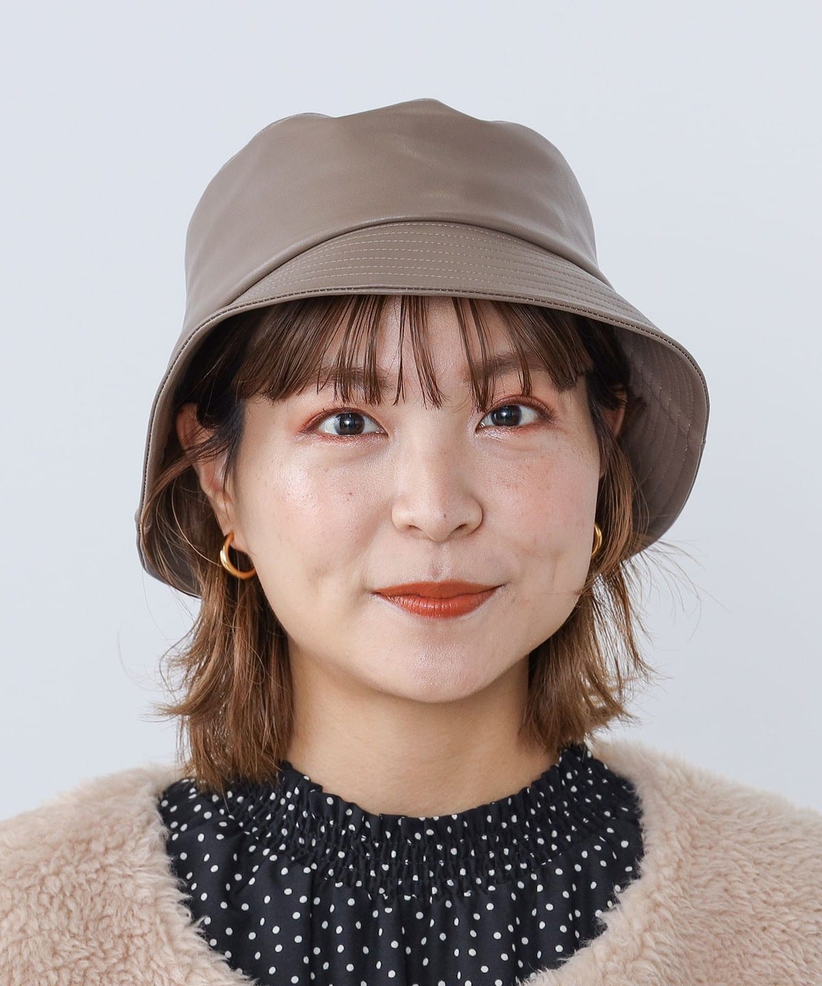BEAMS HEART（ビームス ハート）フェイクレザー バケットハット（帽子