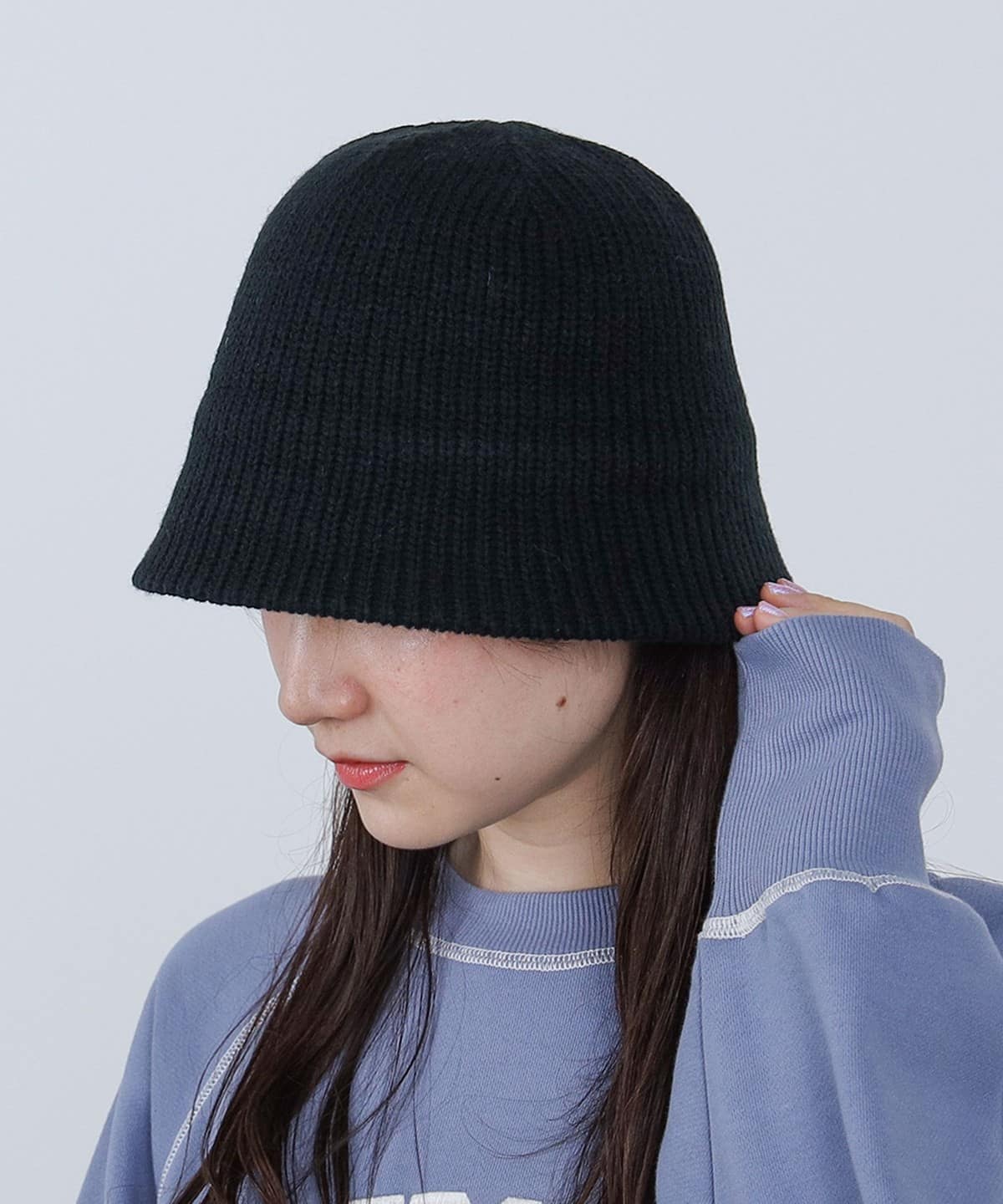 サーモ素材 ダウンブリム ハット 帽子 WOMEN BLACK ONE SIZE サーモ素材 ダウンブリム ハット 帽子 WOMEN BLACK ONE SIZE