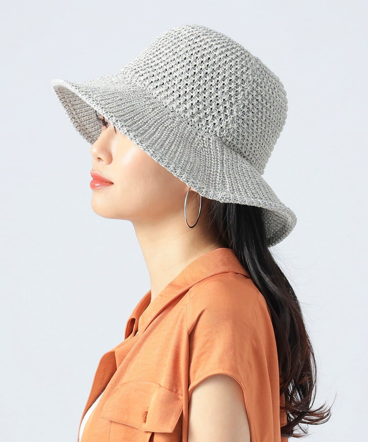 ミックス サーモ キャペリンハット 帽子 WOMEN GREY ONE SIZE