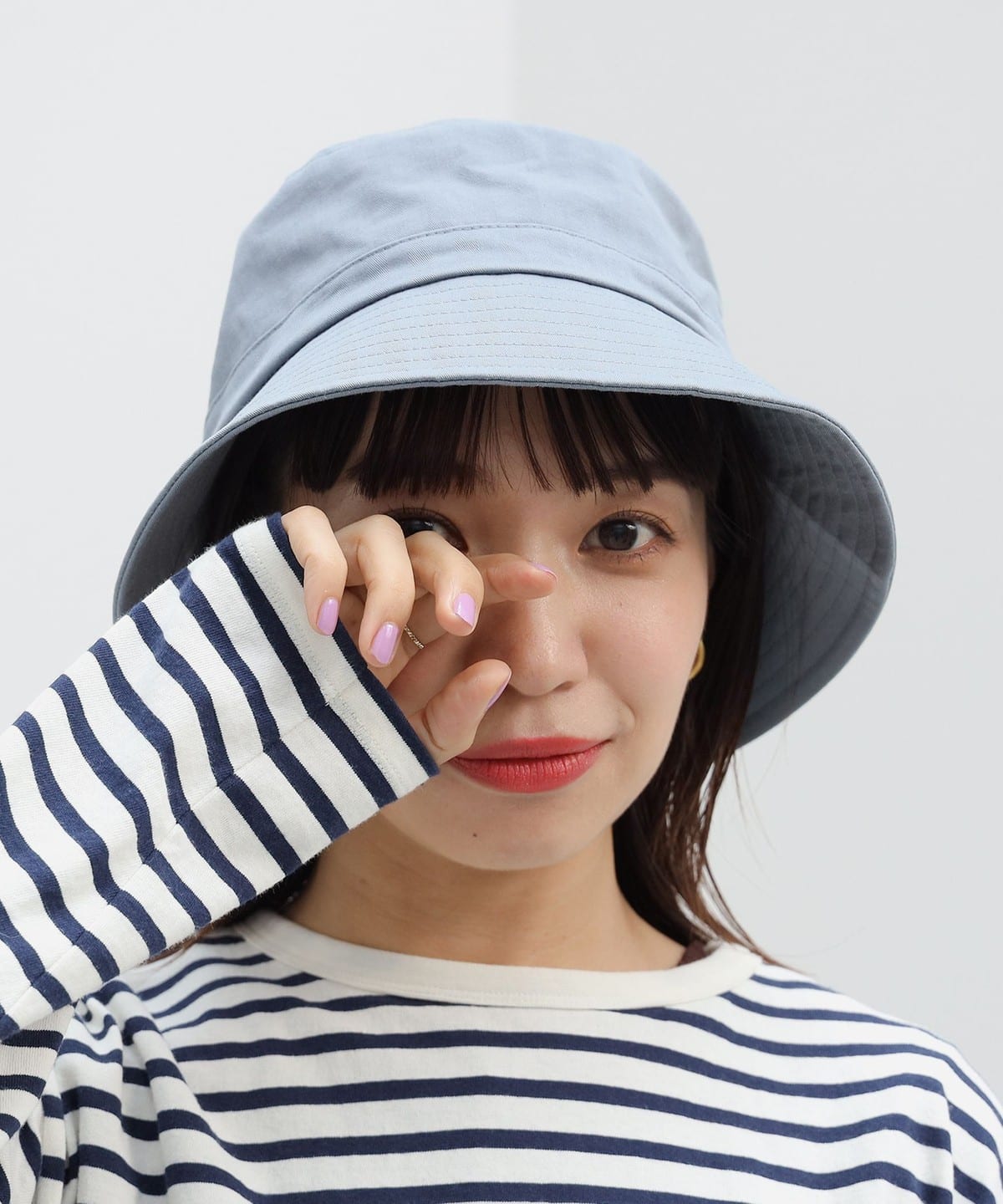 ヘリンボーン ハット 帽子 WOMEN GREYISH BLUE ONE SIZE ヘリンボーン ハット 帽子 WOMEN GREYISH BLUE ONE SIZE