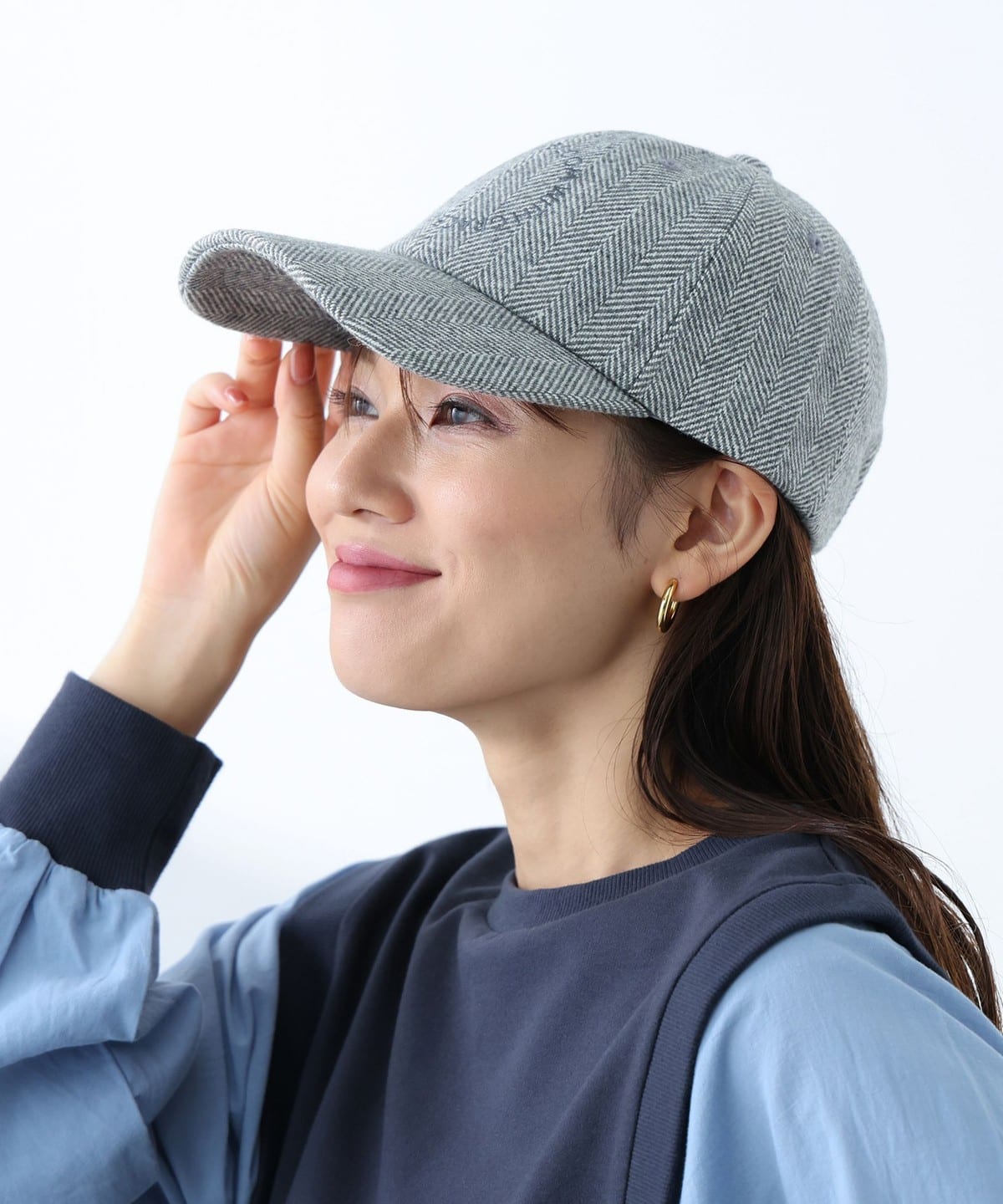 ヘリンボーンツイード キャップ 帽子 WOMEN LIGHT GREY ONE SIZE ヘリンボーンツイード キャップ 帽子 WOMEN LIGHT GREY ONE SIZE