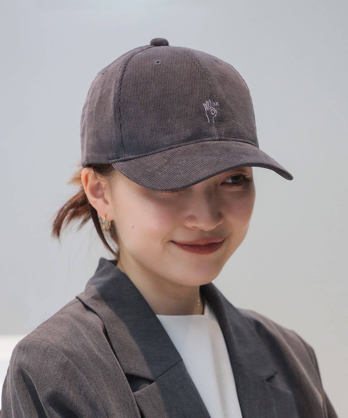 ハンドサイン 細コーデュロイ キャップ 帽子 WOMEN GREY ONE SIZE ハンドサイン 細コーデュロイ キャップ 帽子 WOMEN GREY ONE SIZE