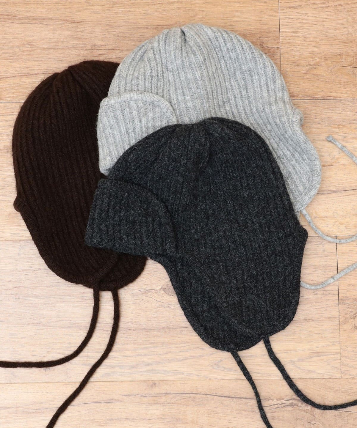 ニット フライト キャップ 帽子 WOMEN CHARCOAL GREY ONE SIZE ニット フライト キャップ 帽子 WOMEN CHARCOAL GREY ONE SIZE