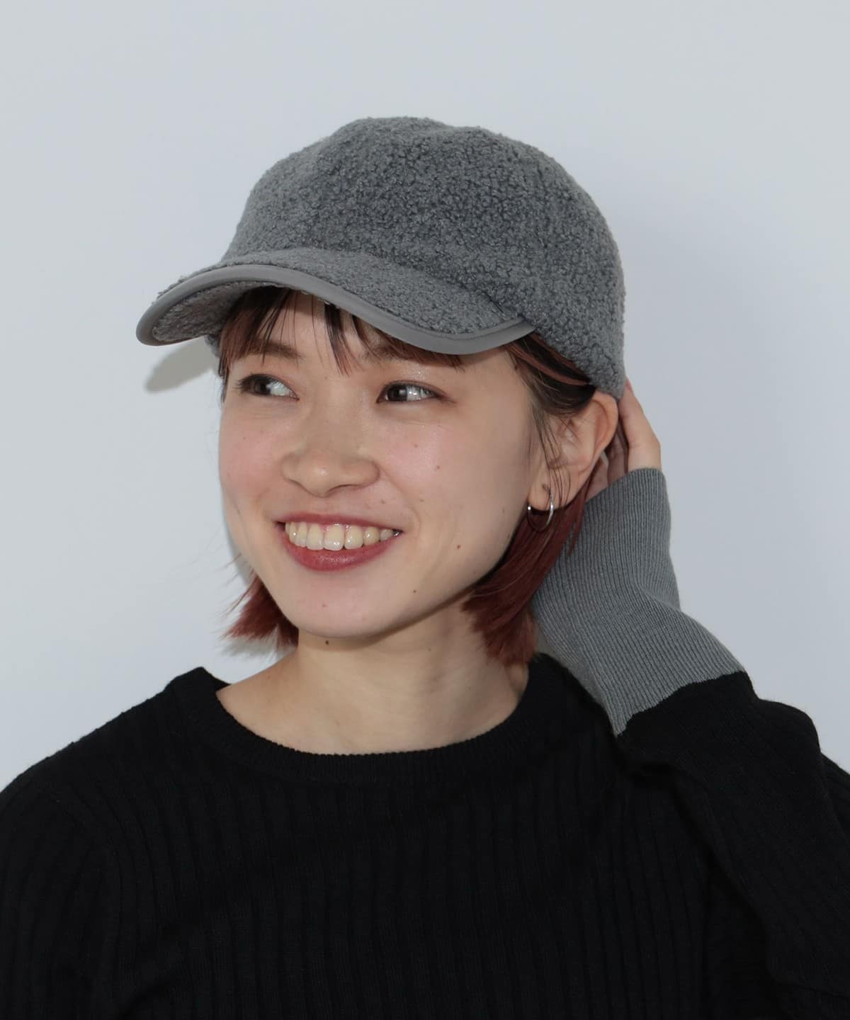 プードルボア キャップ 帽子 WOMEN GREY ONE SIZE プードルボア キャップ 帽子 WOMEN GREY ONE SIZE