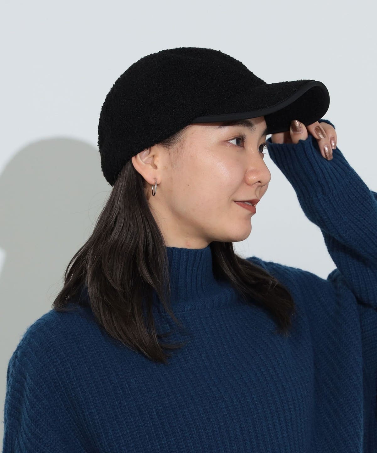 プードルボア キャップ 帽子 WOMEN BLACK ONE SIZE プードルボア キャップ 帽子 WOMEN BLACK ONE SIZE