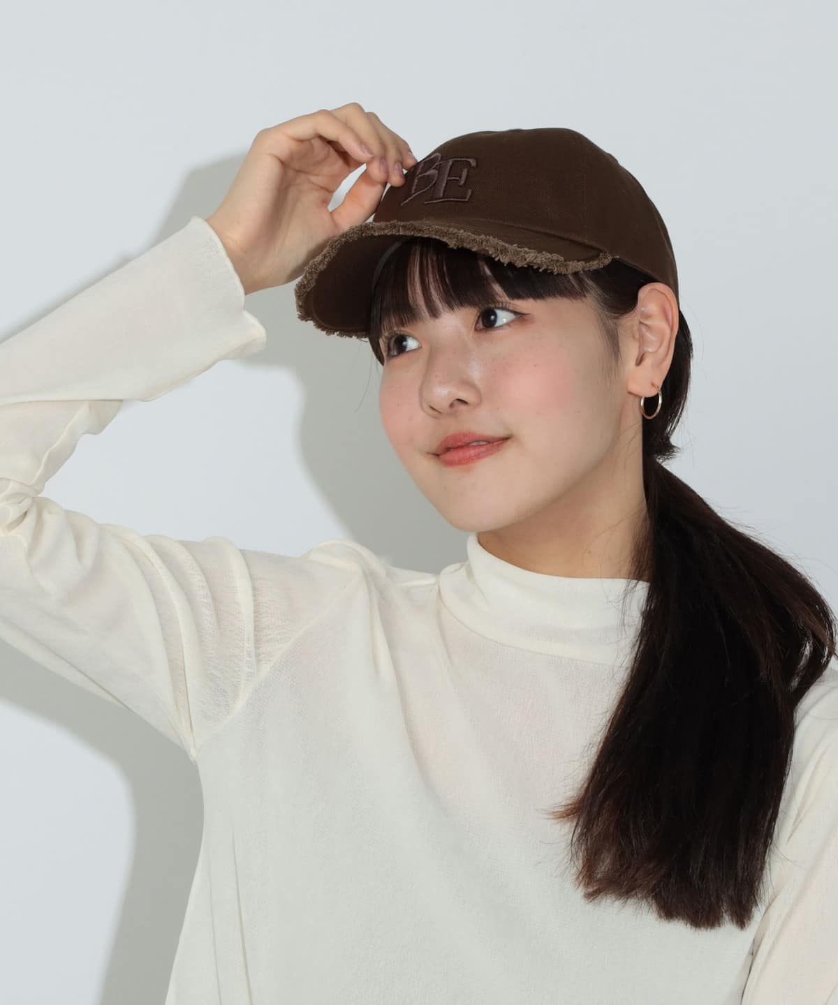 フリンジ ロゴ刺繍 キャップ 帽子 WOMEN BROWN ONE SIZE フリンジ ロゴ刺繍 キャップ 帽子 WOMEN BROWN ONE SIZE
