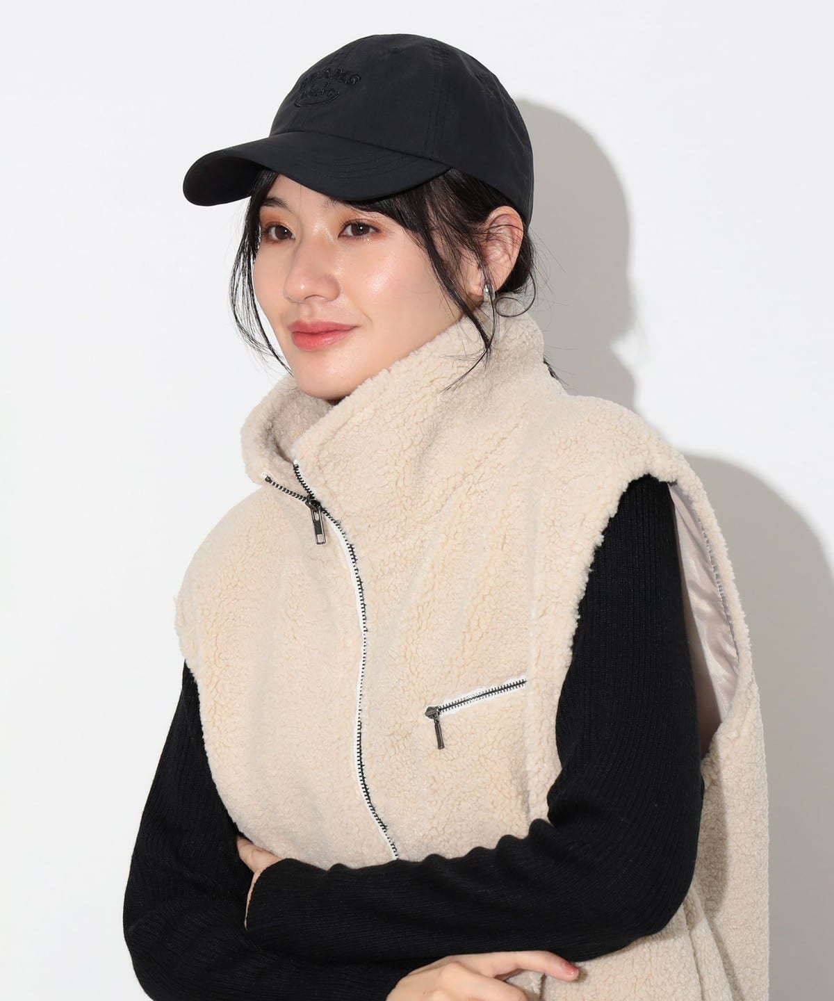 スマイルロゴ キャップ 帽子 WOMEN BLACK ONE SIZE スマイルロゴ キャップ 帽子 WOMEN BLACK ONE SIZE