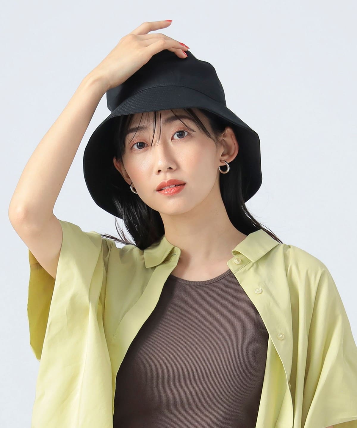 細ヘリンボーン ハット 帽子 WOMEN BLACK ONE SIZE 細ヘリンボーン ハット 帽子 WOMEN BLACK ONE SIZE