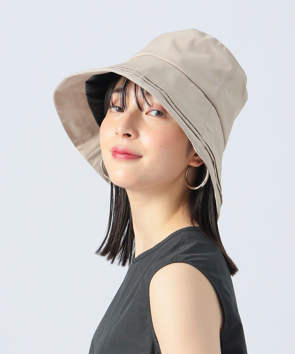 タック キャペリンハット 帽子 WOMEN BEIGE ONE SIZE タック キャペリンハット 帽子 WOMEN BEIGE ONE SIZE