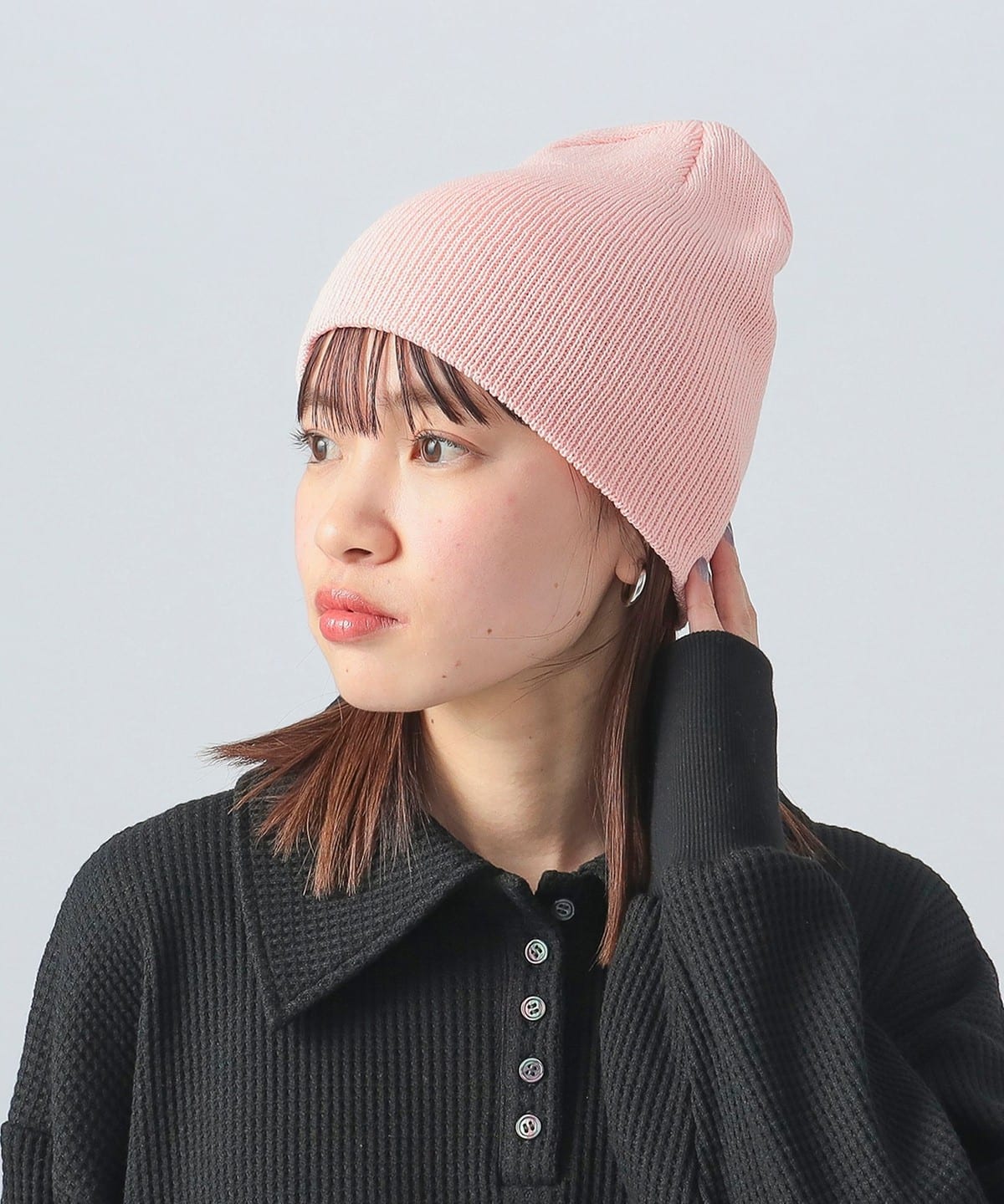 シンプルリブ ワッチキャップ 帽子 WOMEN PINK ONE SIZE シンプルリブ ワッチキャップ 帽子 WOMEN PINK ONE SIZE