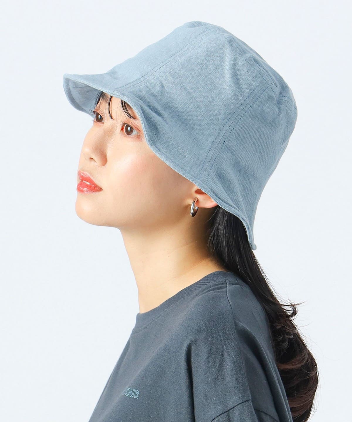 麻混 チューリップハット 帽子 WOMEN BLUE ONE SIZE 麻混 チューリップハット 帽子 WOMEN BLUE ONE SIZE