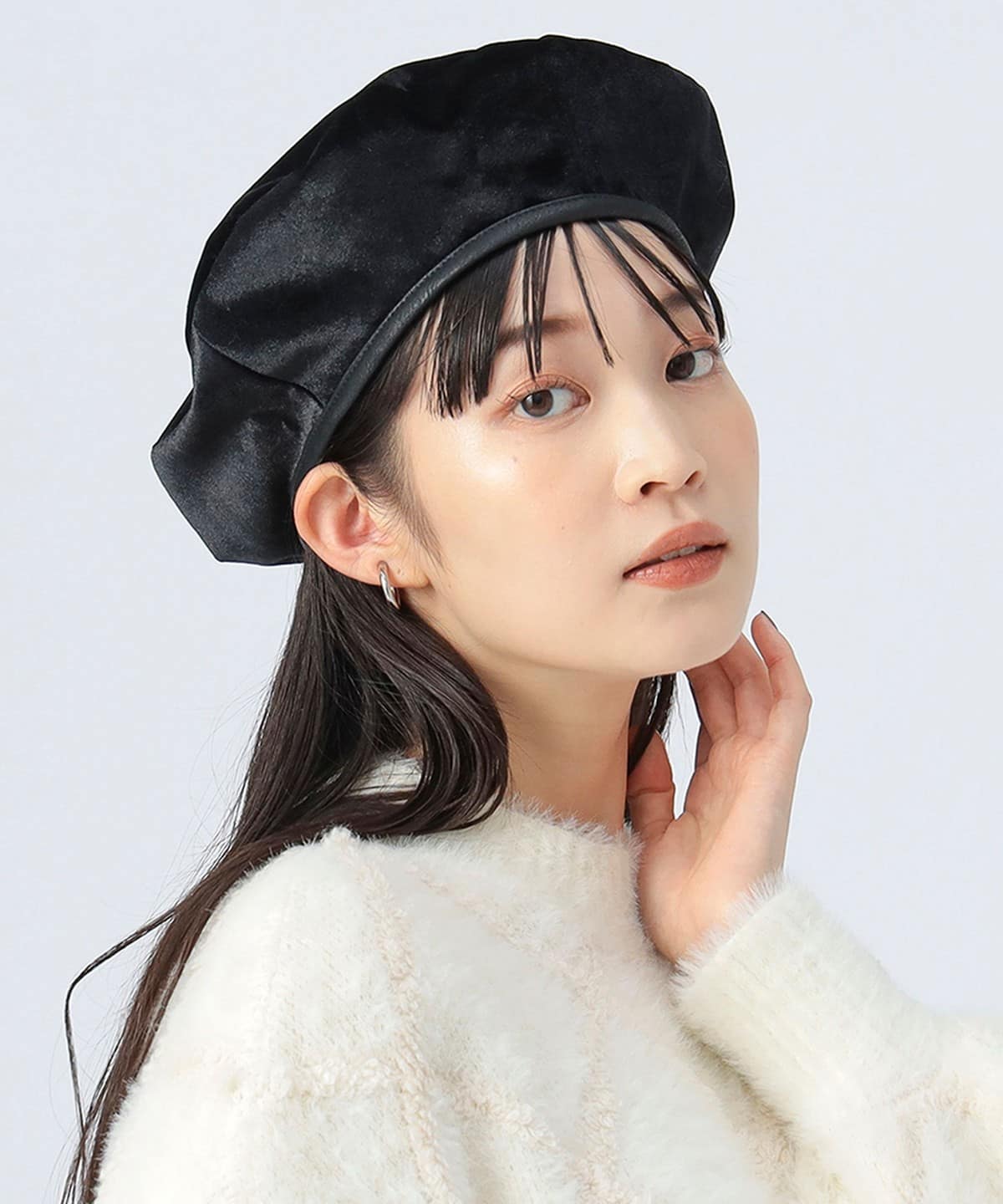 BEAMS HEART（ビームス ハート）フェイクレザーパイピング ベロア