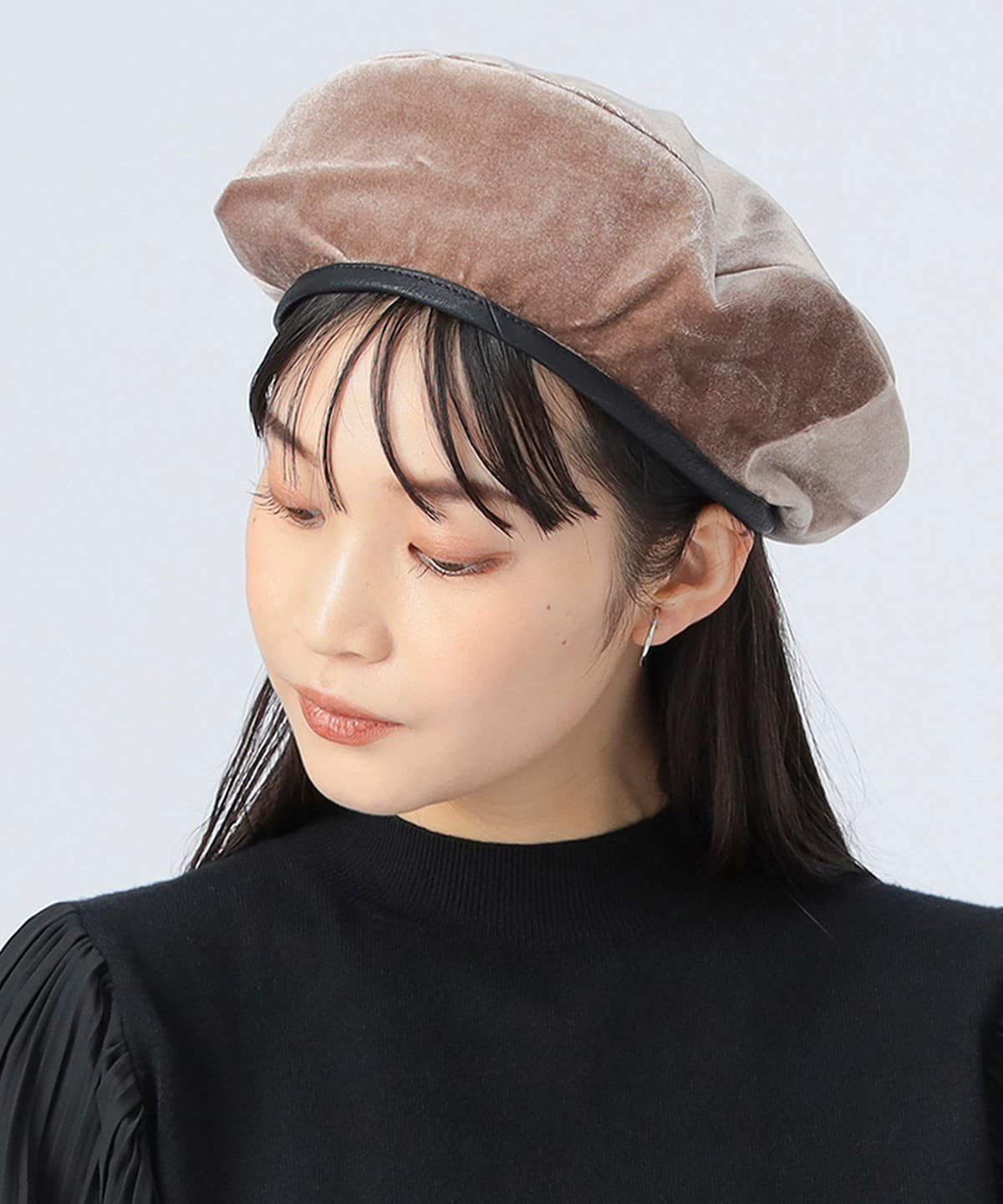 BEAMS HEART（ビームス ハート）フェイクレザーパイピング ベロア