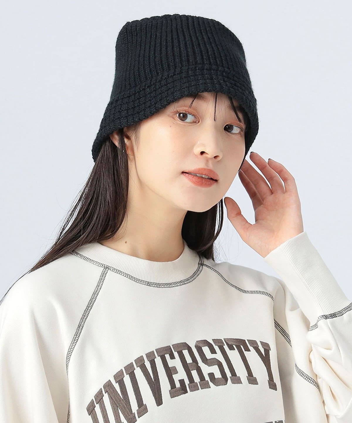 ニット バケット ハット 帽子 WOMEN BLACK ONE SIZE ニット バケット ハット 帽子 WOMEN BLACK ONE SIZE