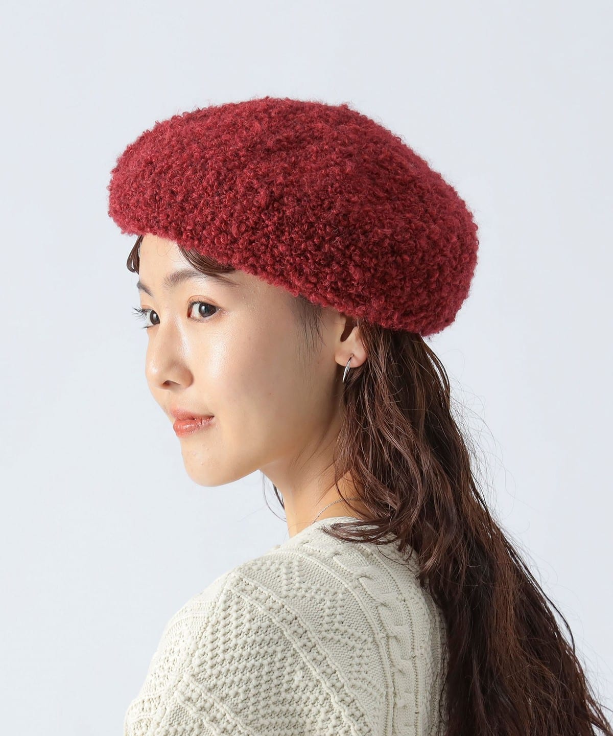 シープ ベレー帽 帽子 WOMEN BORDEAUX ONE SIZE