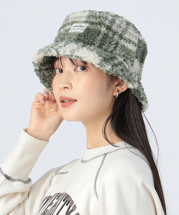 BEAMS HEART（ビームス ハート）チェック ボア バケットハット（帽子