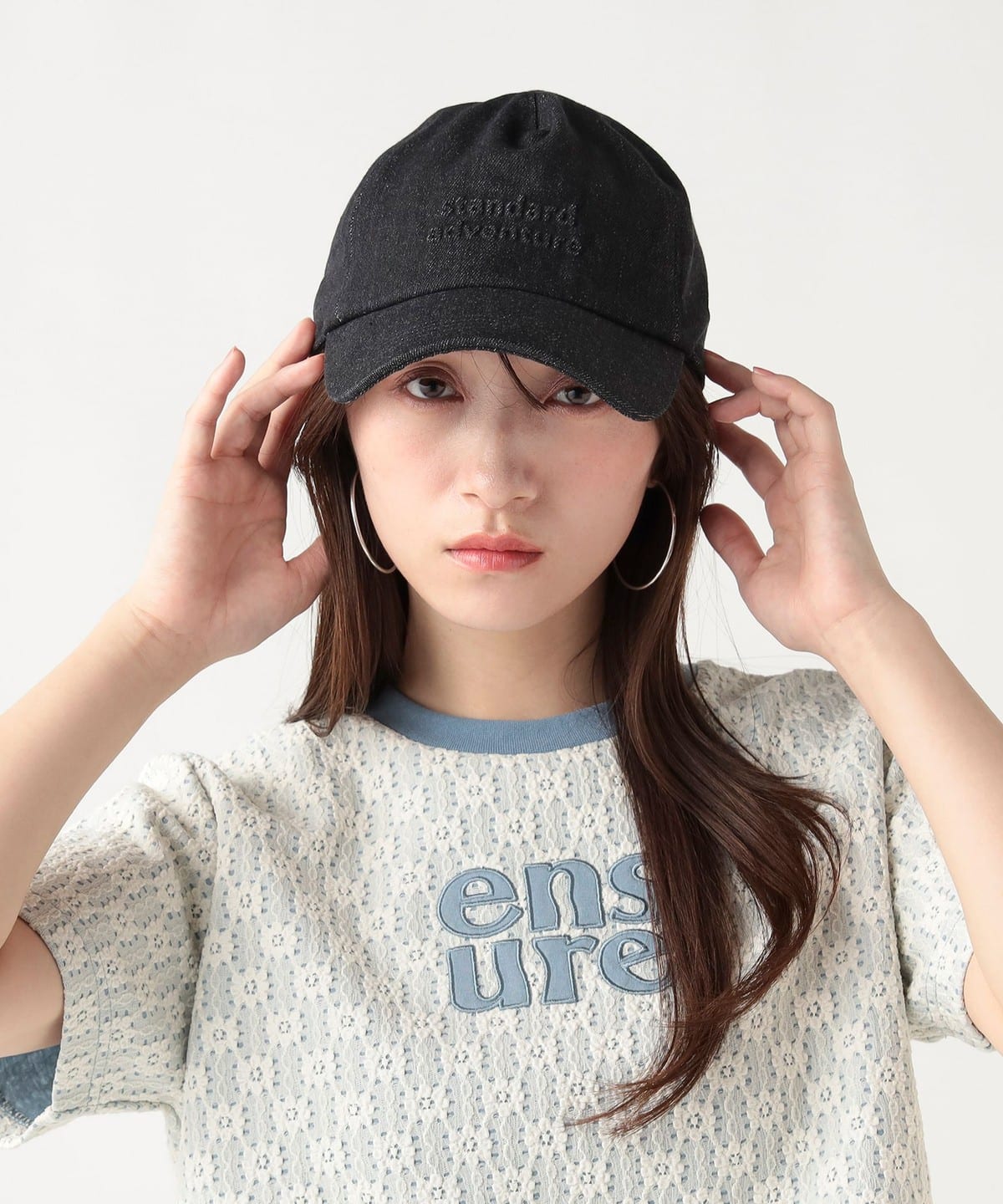 BEAMS HEART（ビームス ハート）エンボス デニム キャップ（帽子