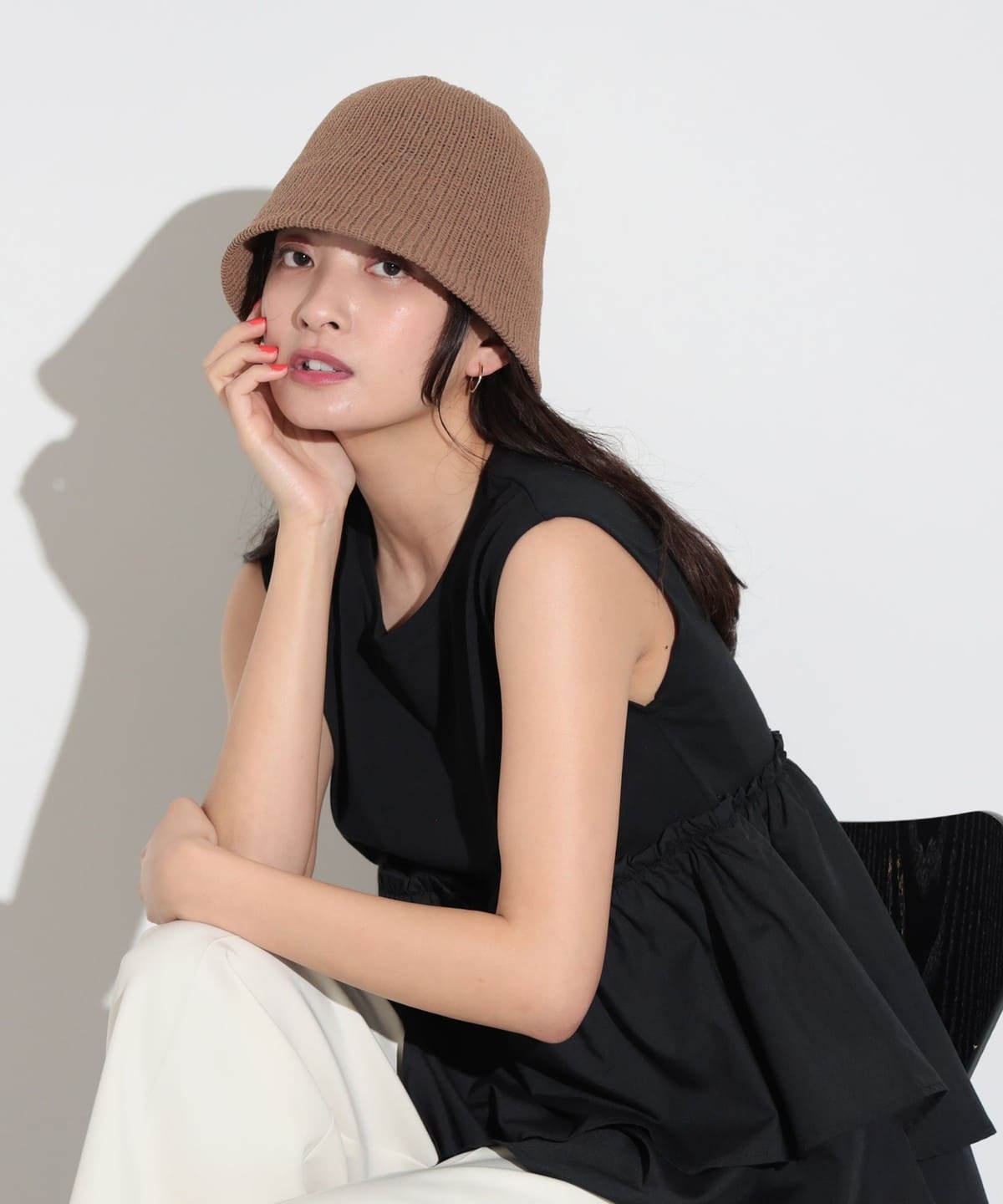 ダウンブリム バケットハット 帽子 WOMEN CAMEL ONE SIZE ダウンブリム バケットハット 帽子 WOMEN CAMEL ONE SIZE
