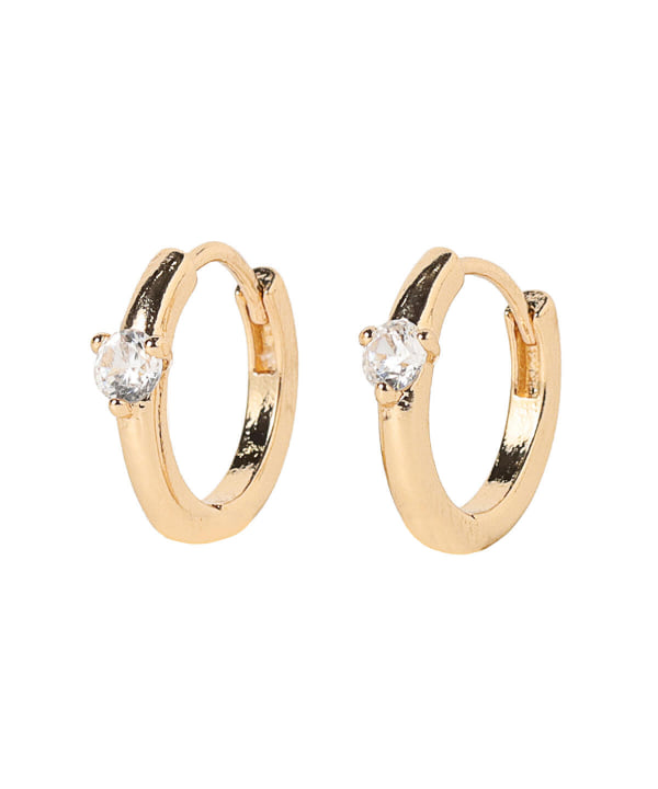 BEAMS HEART BEAMS HEART BEAMS HEART / Zirconia hoop earrings (accessory