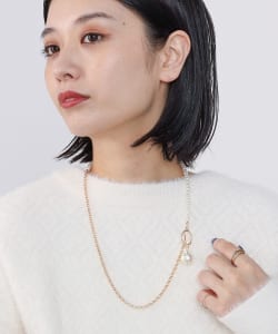 ドロップ フェイクパール ネックレス
