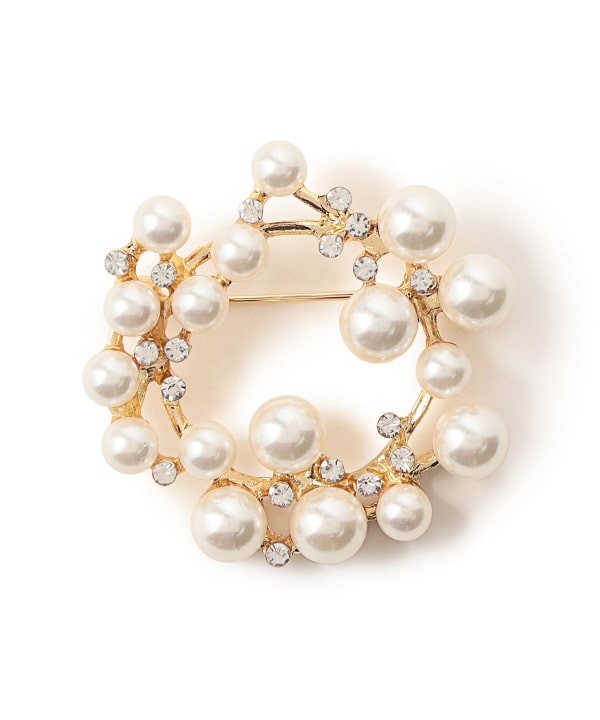 BEAMS HEART BEAMS HEART pearl bijou brooch (accessory brooch