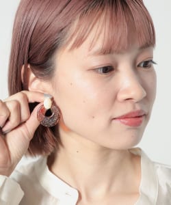 クリア マーブルリング ピアス