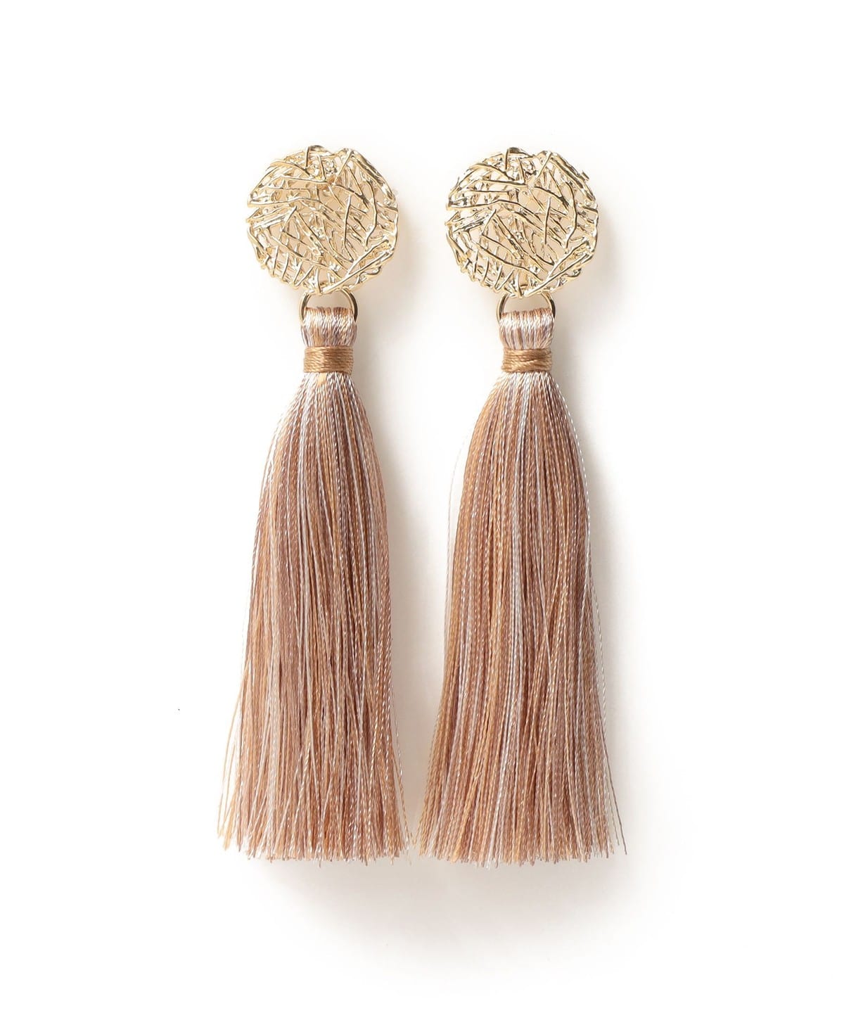 ミックスフリンジ ピアス アクセサリー WOMEN BEIGE ONE SIZE