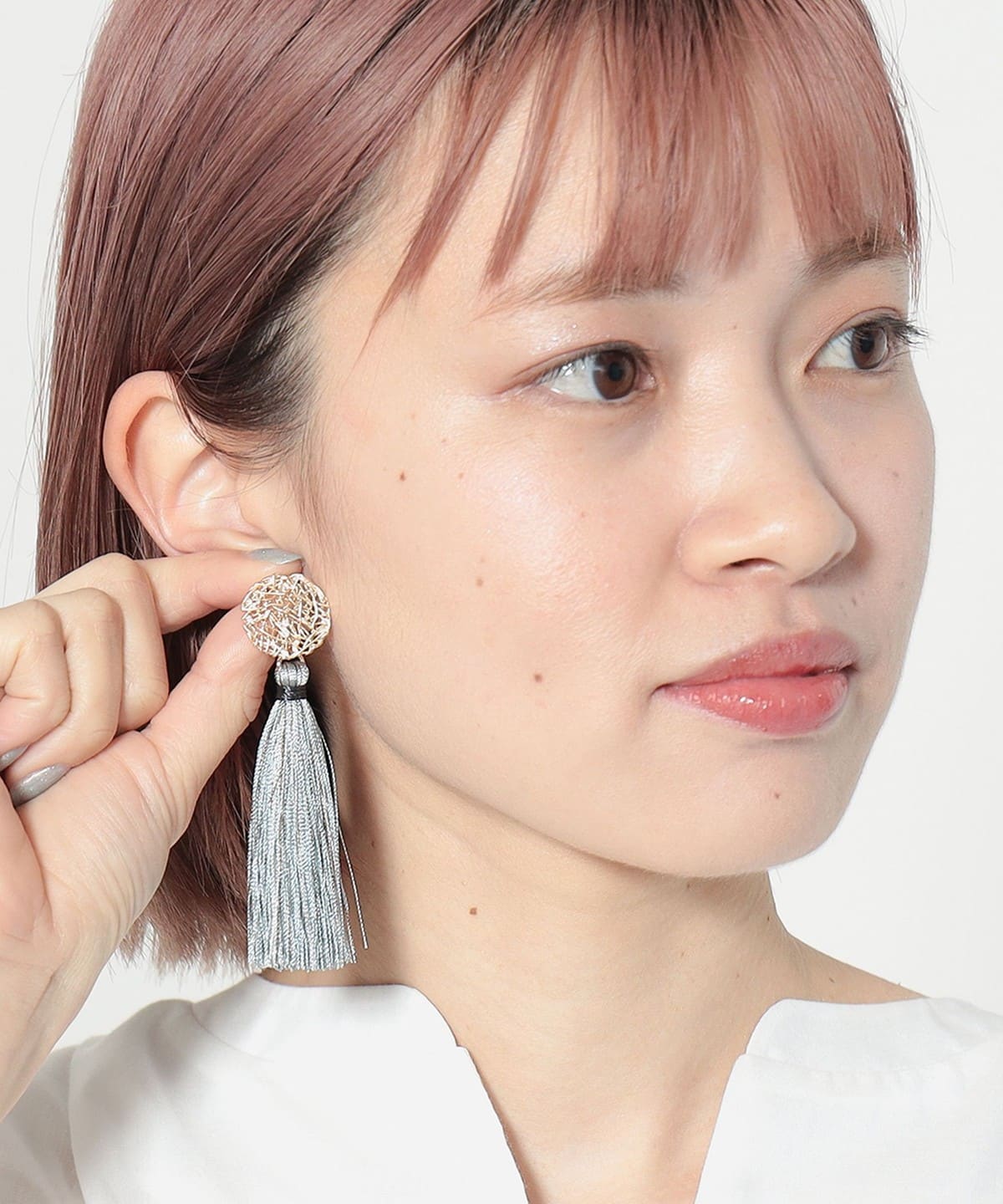 ミックスフリンジ ピアス アクセサリー WOMEN SAX ONE SIZE
