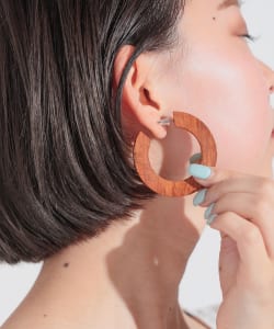 ウッド フープピアス