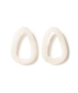 BEAMS HEART / 女裝 大理石紋 純色 框型 針式耳環