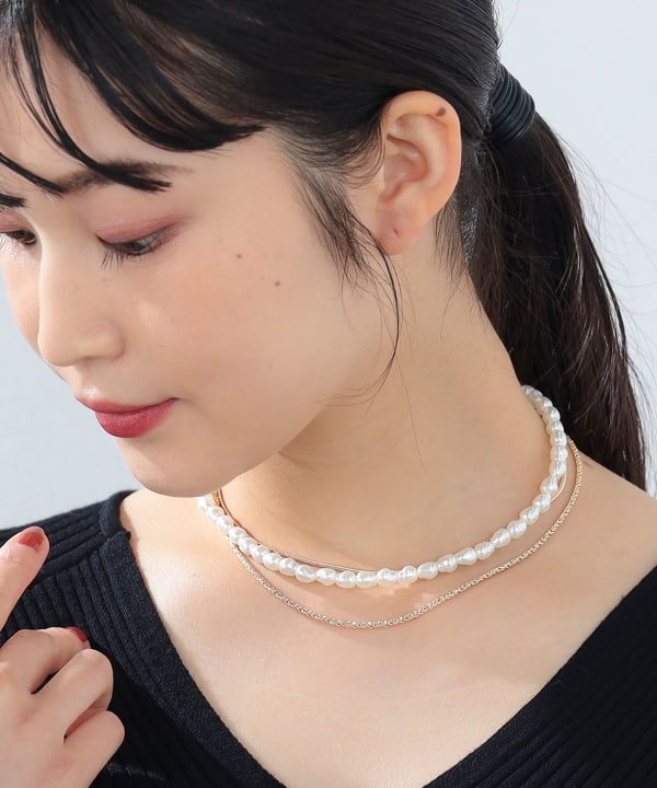 2点セット】パールネックレス×フラワーコサージュセット