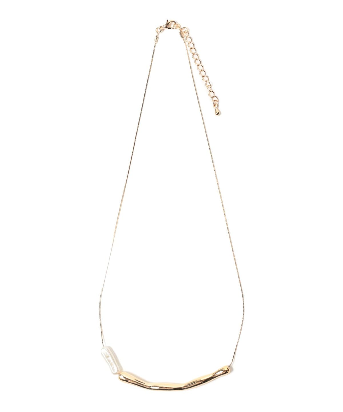 フェイクパール × メタルプレート ネックレス アクセサリー WOMEN GOLD ONE SIZE フェイクパール × メタルプレート ネックレス アクセサリー WOMEN GOLD ONE SIZE
