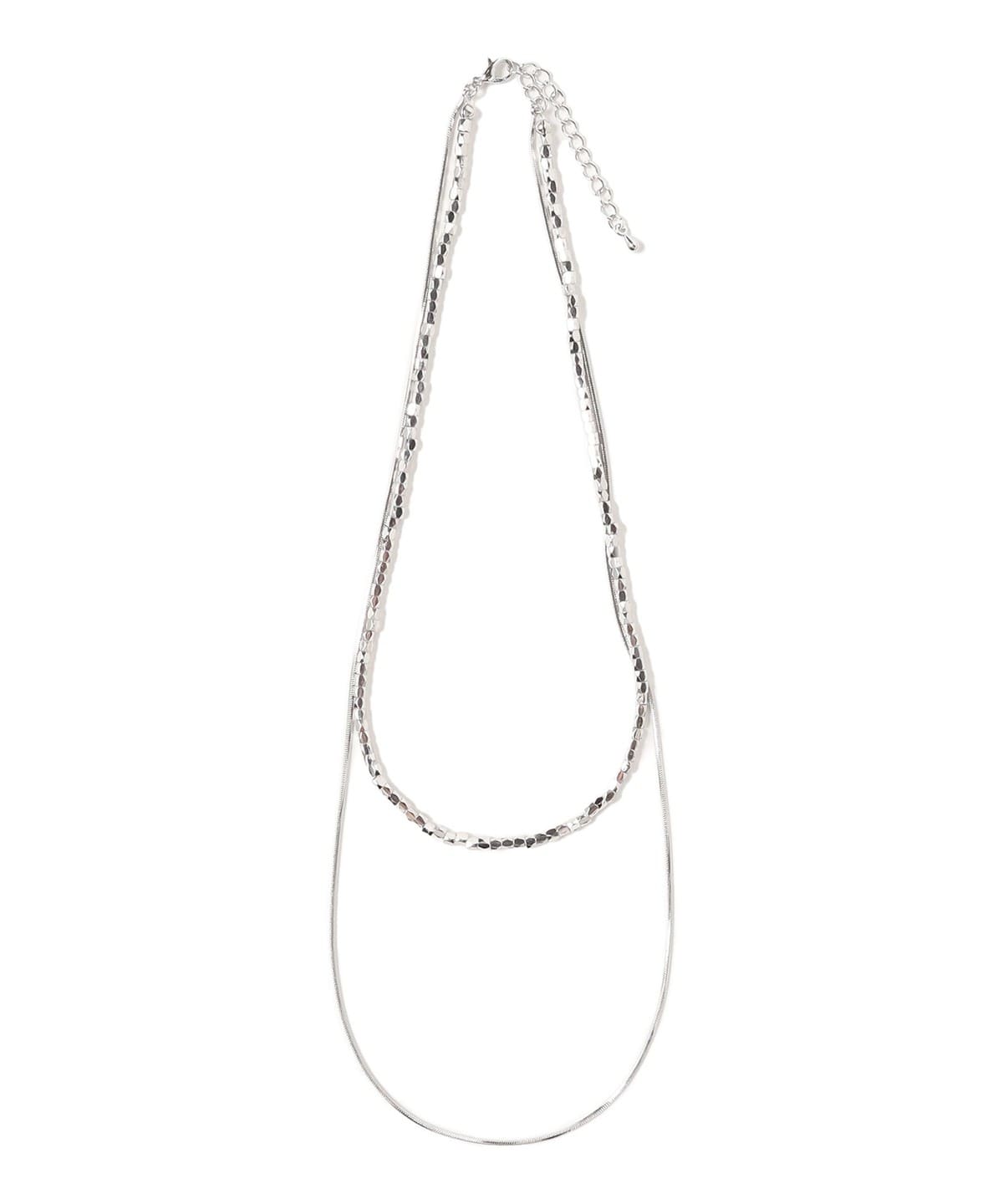 カットビーズ 2連 ネックレス アクセサリー WOMEN SILVER ONE SIZE カットビーズ 2連 ネックレス アクセサリー WOMEN SILVER ONE SIZE
