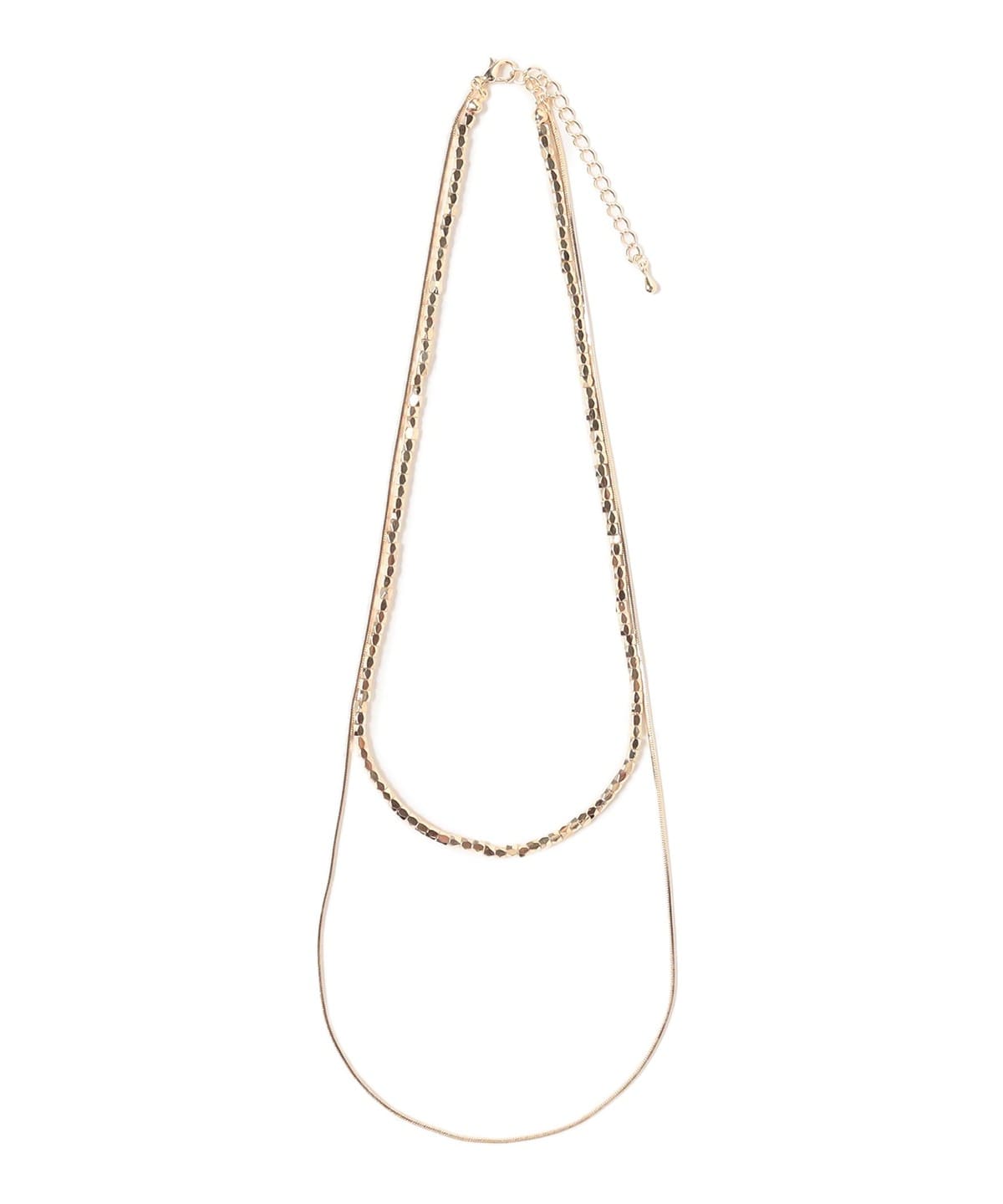 カットビーズ 2連 ネックレス アクセサリー WOMEN GOLD ONE SIZE カットビーズ 2連 ネックレス アクセサリー WOMEN GOLD ONE SIZE