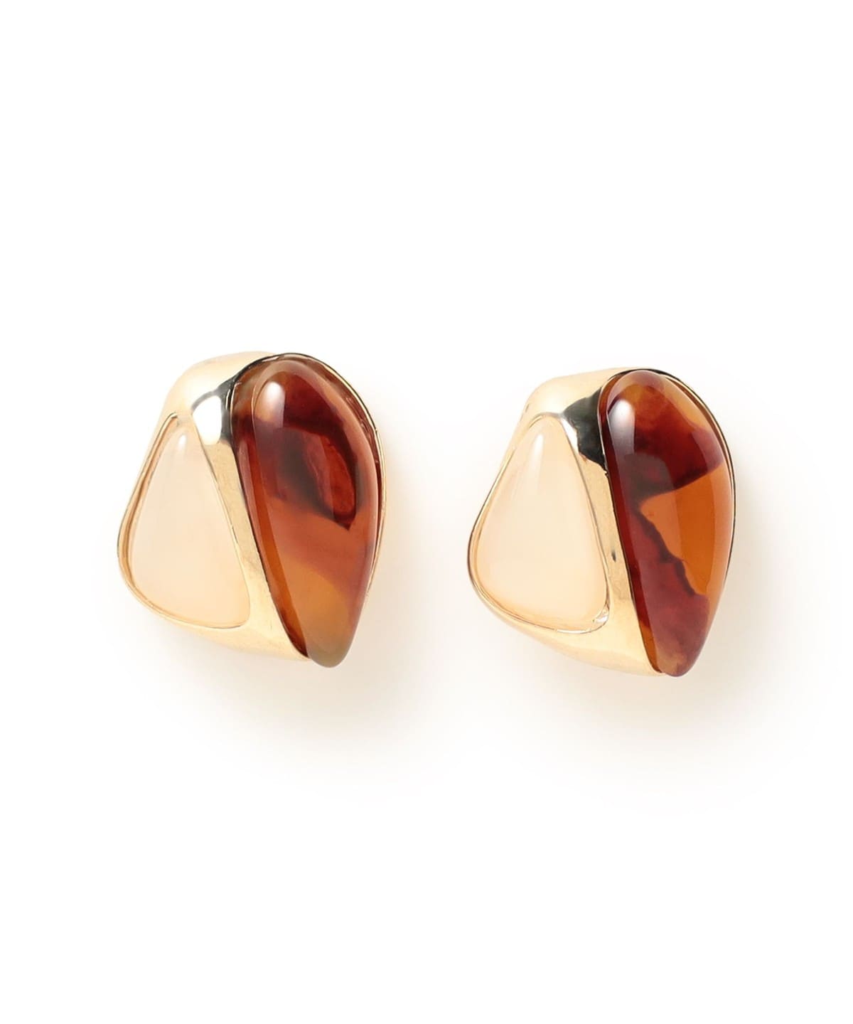 ダブル ストーン ピアス アクセサリー WOMEN BROWN ONE SIZE ダブル ストーン ピアス アクセサリー WOMEN BROWN ONE SIZE