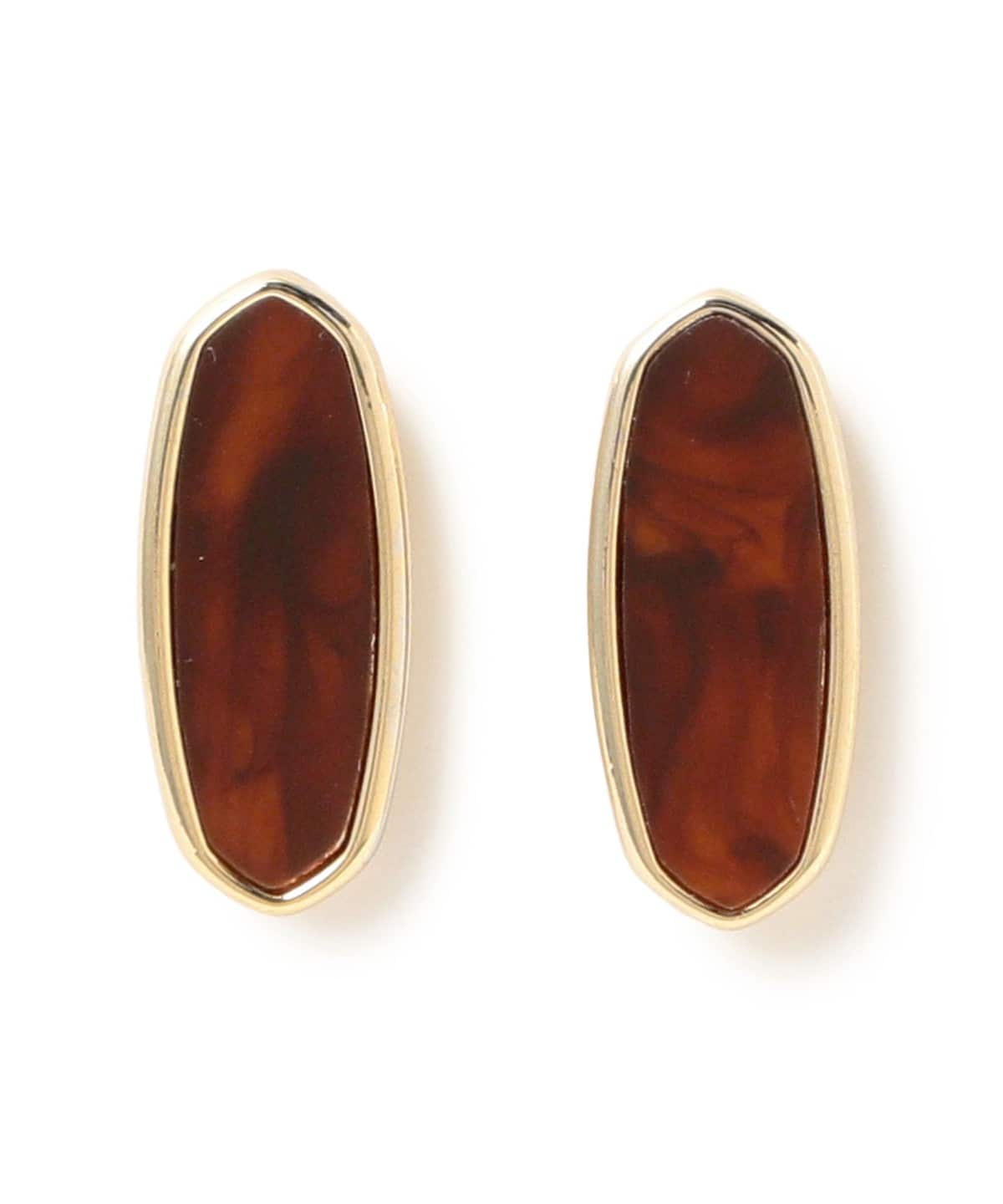 ロング ストーン ピアス アクセサリー WOMEN BROWN ONE SIZE