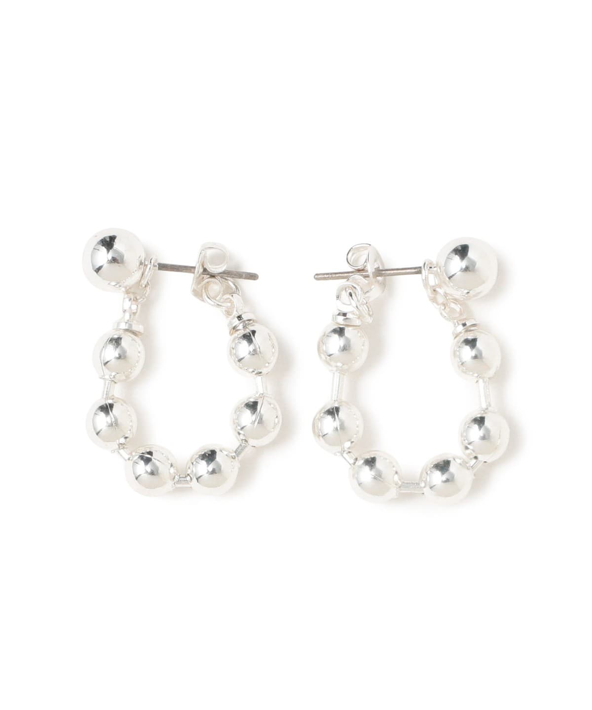 お盆セール！k14WG パールとボールチェーンのフープピアス BEAMS HEART（ビームス ハート）ボールチェーン フープ ピアス