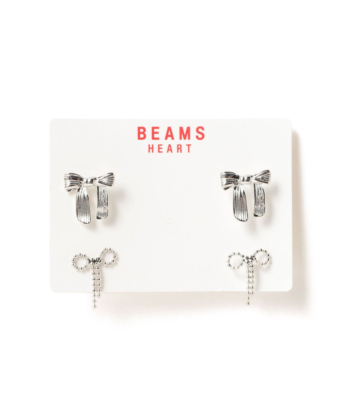 リボン セットピアス アクセサリー WOMEN SILVER ONE SIZE