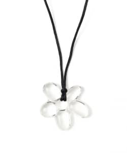 クリアフラワー 紐ネックレス