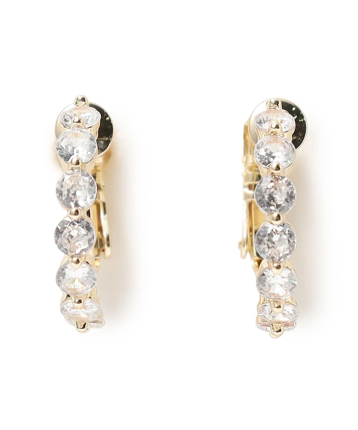 ジルコニア ハーフ イヤリング アクセサリー WOMEN GOLD ONE SIZE