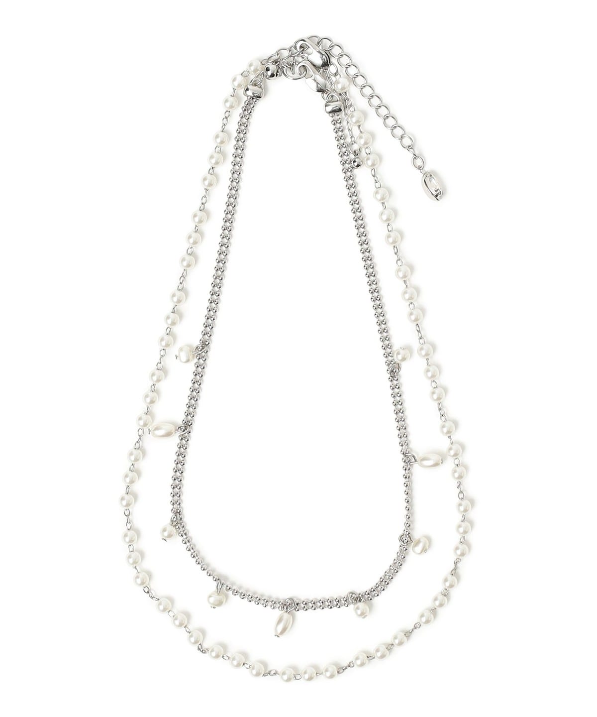 イヴサンローラン フェイクパール ハート留め具 ネックレス イヴサン