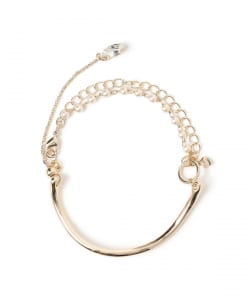 ハーフチェーン フェイクパール ブレスレット