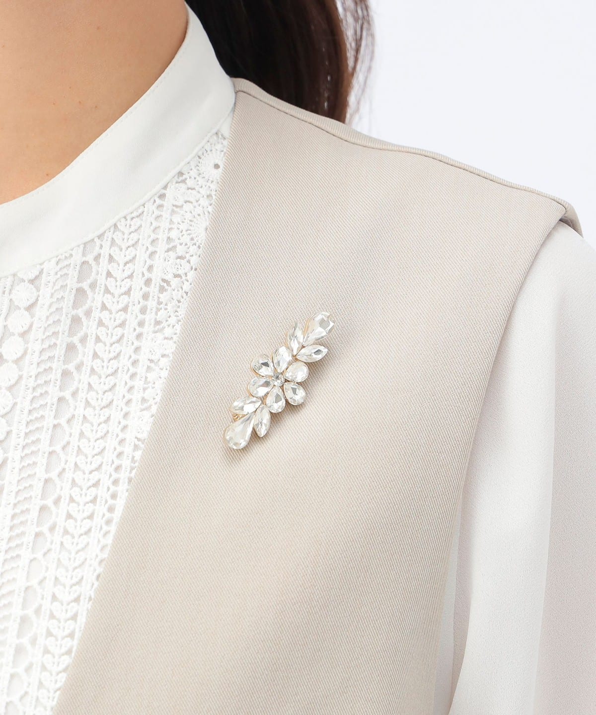 フラワー ビジュー ブローチ アクセサリー WOMEN CLEAR ONE SIZE フラワー ビジュー ブローチ アクセサリー WOMEN CLEAR ONE SIZE