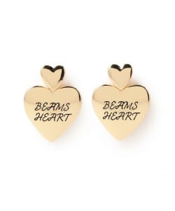 ハートモチーフ ロゴ入り ピアス