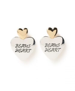 ハートモチーフ ロゴ入り ピアス